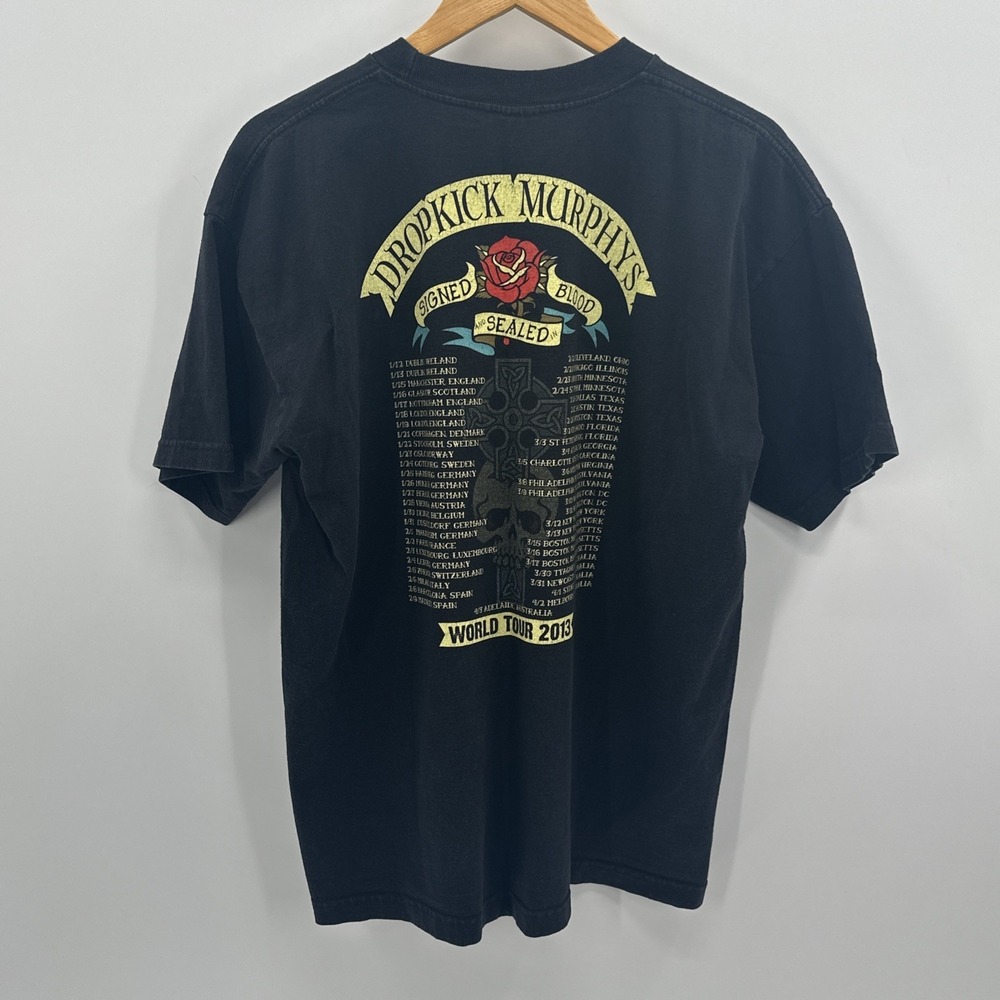 Dropkick Murphys World Tour Signed & Sealed In‎ Blood T-Shirt Black USA Tag XL - Picture 5 of 10